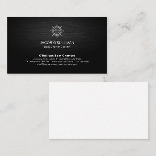 Scheepswielbootcharter Gevist Visitekaartje (Voorkant / Achterkant)