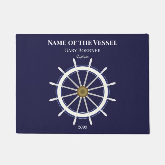 Scheepswielkapitein en jaarmantel voor kleine vaar deurmat (Voorkant)