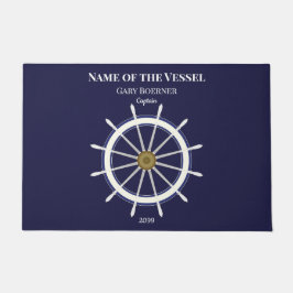Scheepswielkapitein en jaarstop van grote vaartuig deurmat