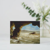 Scheepswrak aan de kust briefkaart (Staand voorkant)
