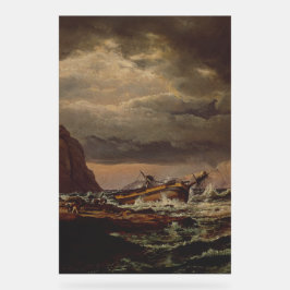 Scheepswrak aan de Noorse kust van Johan Dahl Acryl Bord