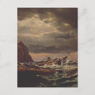 Scheepswrak aan de Noorse kust van Johan Dahl Briefkaart