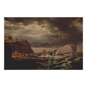 Scheepswrak aan de Noorse kust van Johan Dahl  Perfect Poster
