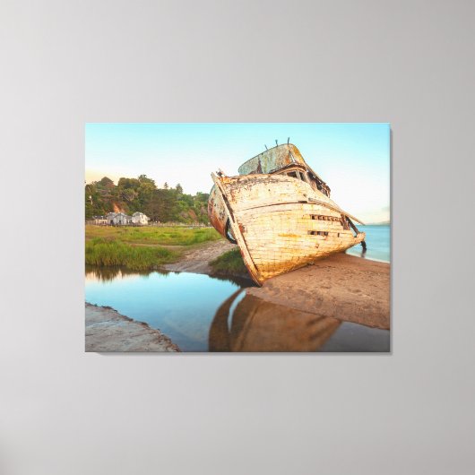 Scheepswrak aan wal canvas afdruk (Voorkant)