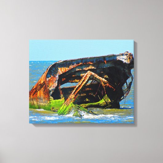 Scheepswrak Abstract blauw Canvas Afdruk (Voorkant)