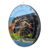 Scheepswrak Abstract blauw Dartbord (Voorkant Rechts)