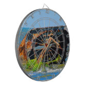 Scheepswrak Abstract blauw Dartbord (Voorkant Links)