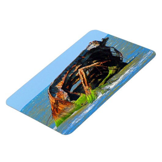 Scheepswrak Abstract blauw Magneet (Linkerzijde)