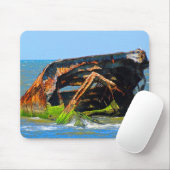 Scheepswrak Abstract blauw Muismat (Met muis)