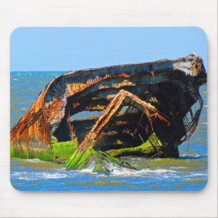 Scheepswrak Abstract blauw Muismat
