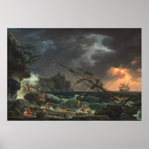 Scheepswrak - Claude-Joseph Vernet Fine Art Poster