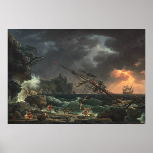 Scheepswrak - Claude-Joseph Vernet Fine Art Poster (Voorkant)