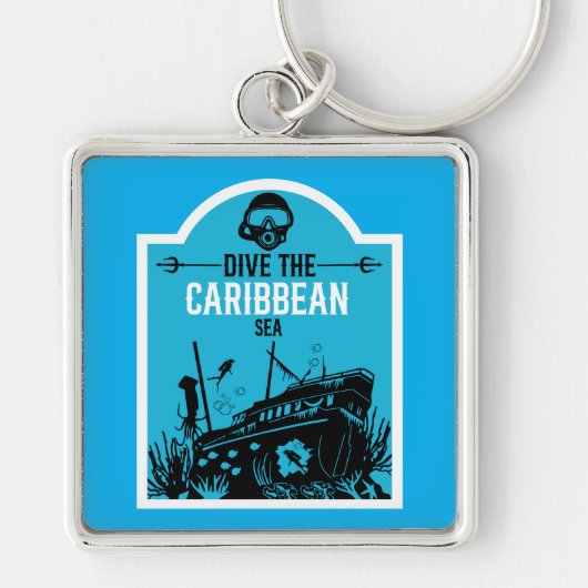 Scheepswrak Diving Caribbean Sleutelhanger (Voorkant)