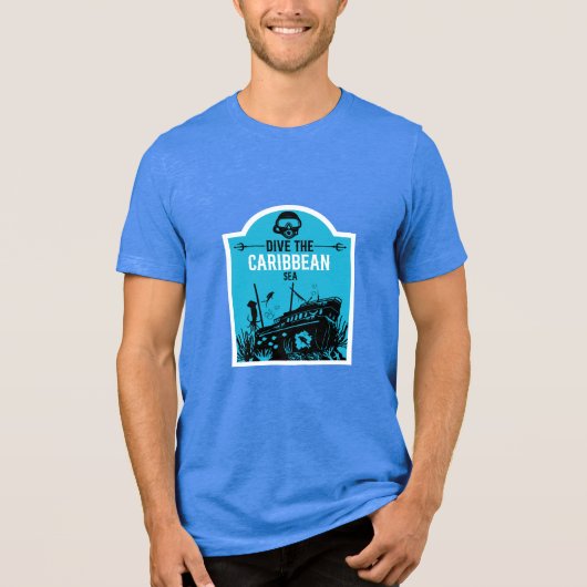 Scheepswrak Diving Caribbean Tri-Blend Shirt (Voorkant)