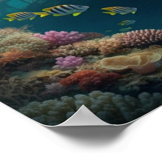 Scheepswrak en kleurrijke vissen poster (Hoek)