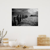 Scheepswrak in dramatische oceaanvisserij poster (Keuken)