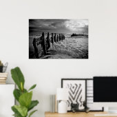 Scheepswrak in dramatische oceaanvisserij poster (Thuiskantoor)