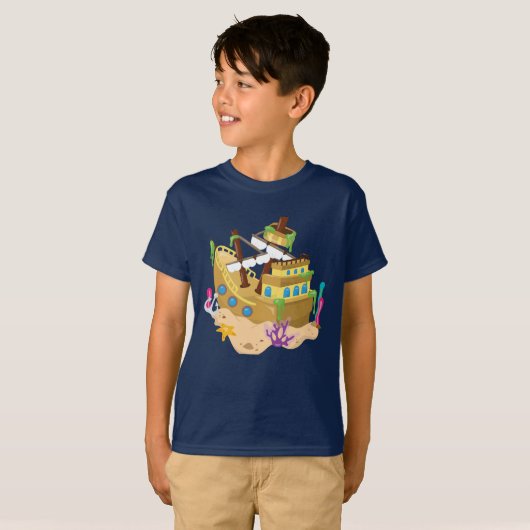 Scheepswrak leuk strand t-shirt (Voorkant volledig)