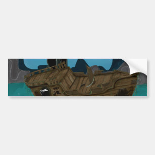 Scheepswrak onder water bumpersticker