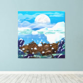 Scheepswrak onder water canvas afdruk (Insitu (Houten vloer))