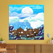 Scheepswrak onder water canvas afdruk (Insitu (Woonkamer))