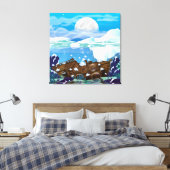 Scheepswrak onder water canvas afdruk (Insitu (Slaapkamer))