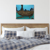 Scheepswrak onder water canvas afdruk (Insitu (Slaapkamer))