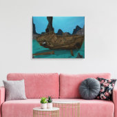 Scheepswrak onder water canvas afdruk (Insitu (Woonkamer))