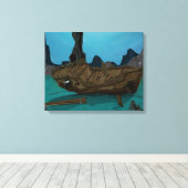 Scheepswrak onder water canvas afdruk (Insitu (Houten vloer))