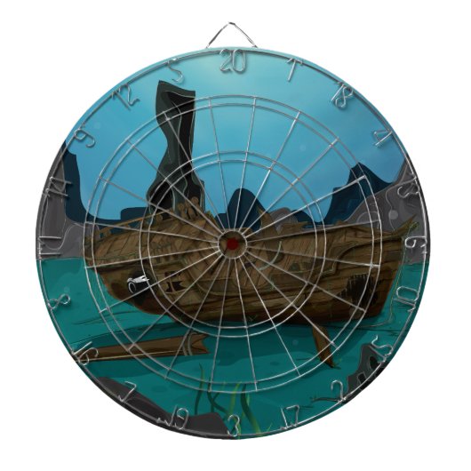 Scheepswrak onder water dartbord (Voorkant)