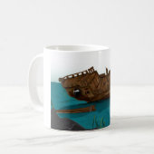 Scheepswrak onder water koffiemok (Voorkant links)