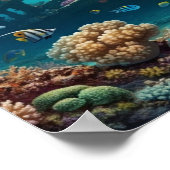 Scheepswrak onder water op een rif poster (Hoek)