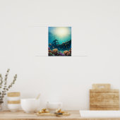 Scheepswrak onder water op een rif poster (Keuken)