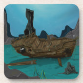 Scheepswrak onderwater bier onderzetter (Voorkant)