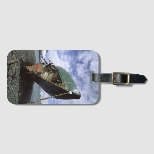 Scheepswrak op de kust bagagelabel (Voorkant (horizontaal))