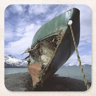 Scheepswrak op de kust kartonnen onderzetters
