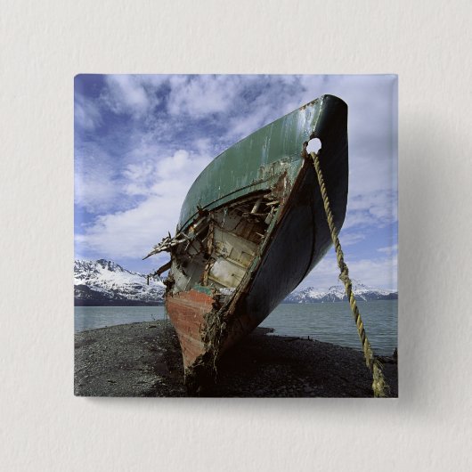 Scheepswrak op de kust vierkante button 5,1 cm (Voorkant)