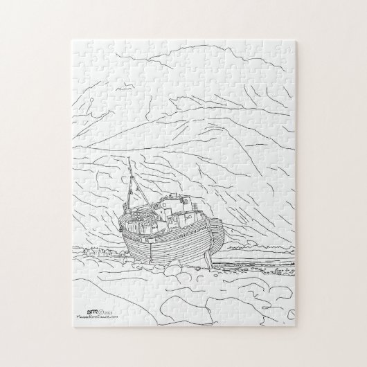 Scheepswrak van Corpach Schotland Legpuzzel (Verticaal)