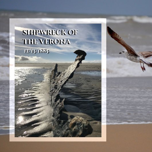 Scheepswrak van Verona Spiekeroog Island, Oost-Fri Briefkaart