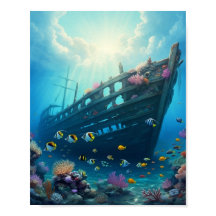 Scheepswrak verborgen op een rif