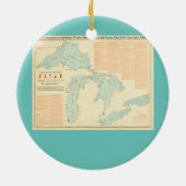 Scheepswrakken van de  Grote Meren - kaart 1894 Keramisch Ornament (Achterkant)