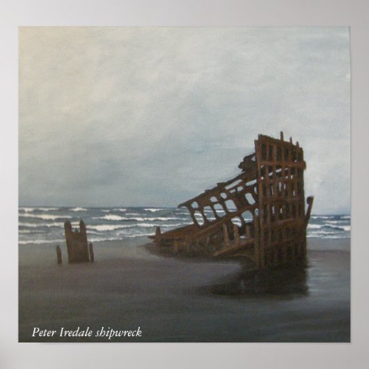 Scheepswrakken van Peter Iredale Poster (Voorkant)