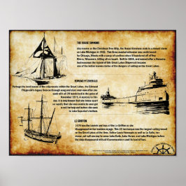 Scheepswrakken van prachtige historische Grote Mer Poster
