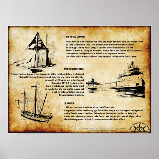 Scheepswrakken van prachtige historische Grote Mer Poster (Voorkant)