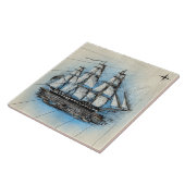 Scheepszeilaccentuel Tegeltje (Zijkant)