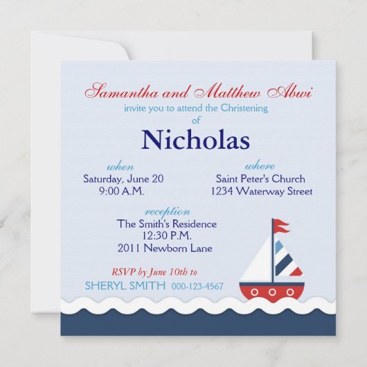 Scheepvaart Ahoy! Baptisme Square C Kaart (Achterkant)