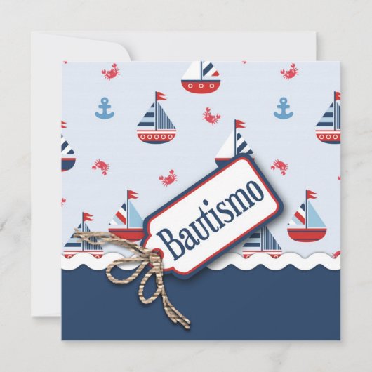 Scheepvaart Ahoy! Baptisme Square C_Spaans Kaart (Voorkant)
