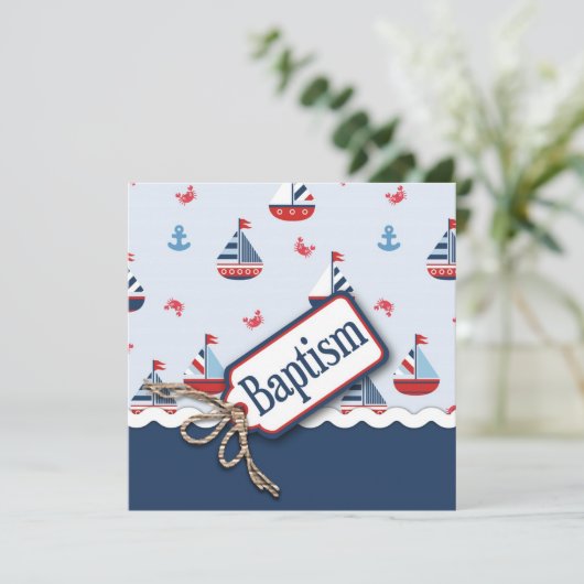 Scheepvaart Ahoy! Baptisme Square_Zip Code2 Kaart (Staand voorkant)