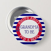 Scheepvaart Ahoy, het is een jongen Baby shower om Ronde Button 7,6 Cm (Voorkant /achterkant)