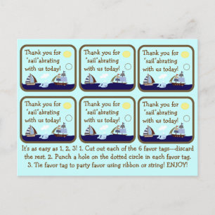 Scheepvaart Ahoy Mate Baby shower Favor Tags Briefkaart